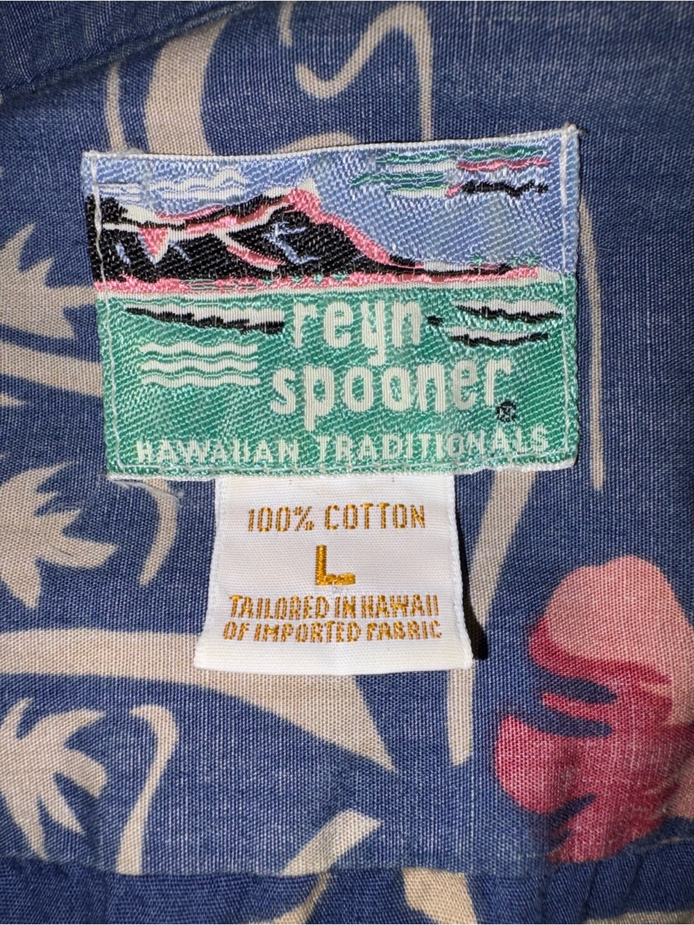 reyn spooner Blue Floral Hawaiian Button-Down Shirt - Picture 2 of 5
